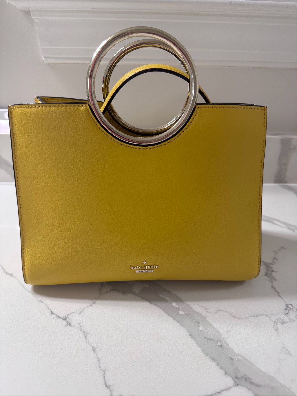 Kate Spade Yellow Leather Ring-Handle Tote
